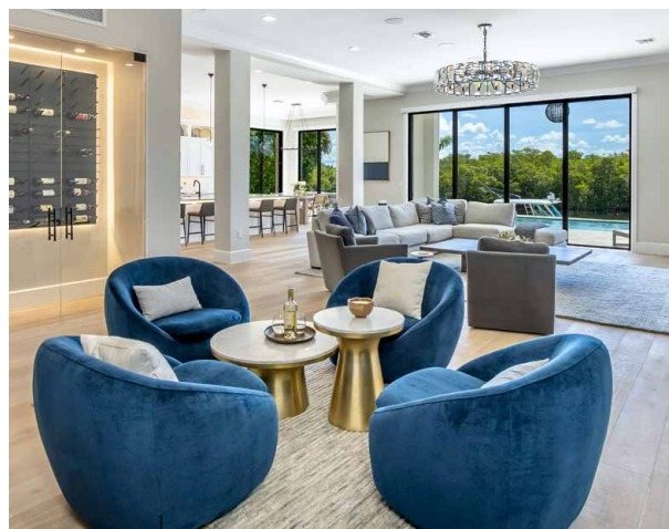 Bright, staged living room